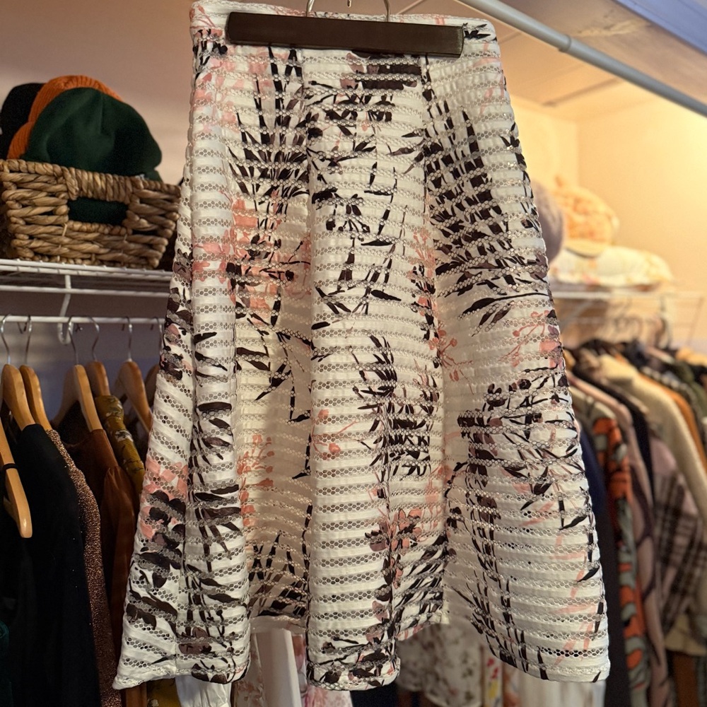 Floral Patterned A-Line Skirt